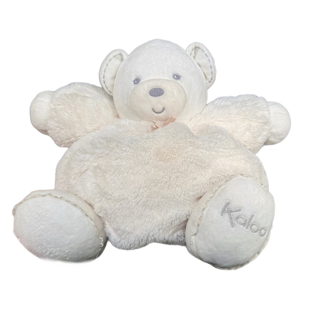 Kaloo France Plume cream Teddy Bear Plush Toy KP05501 Soft Faux Fur BearRattle